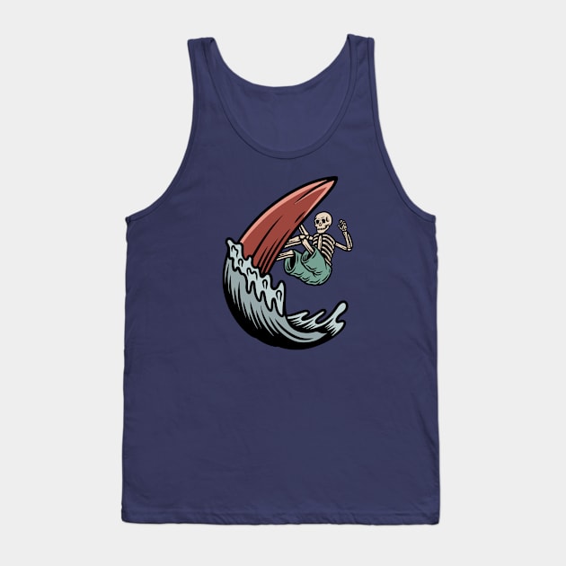 Retro Surfing Skeleton Tank Top by SLAG_Creative